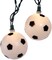 Kurt Adler Soccer Ball Patio Lights - White - 9' Green Wire - 10ct